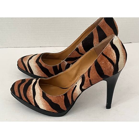 NWOT Nine West Women's Rocha Platform Pumps Natural Multi Animal Print Size 7.5 - Picture 3 of 8